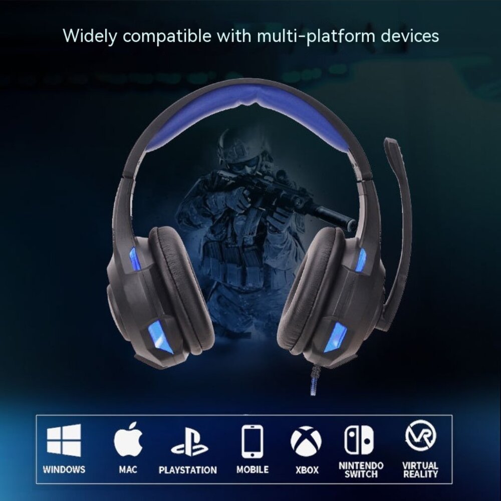 Gaming Headset for PS4, Xbox, PC, PS5 Noise Cancelling Over Ear Headphones + Mic